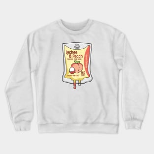 Aesthetic Korean Lychee and Peach Flavored Milk IV Bag for medical and nursing students, nurses, doctors, and health workers who love milk Crewneck Sweatshirt